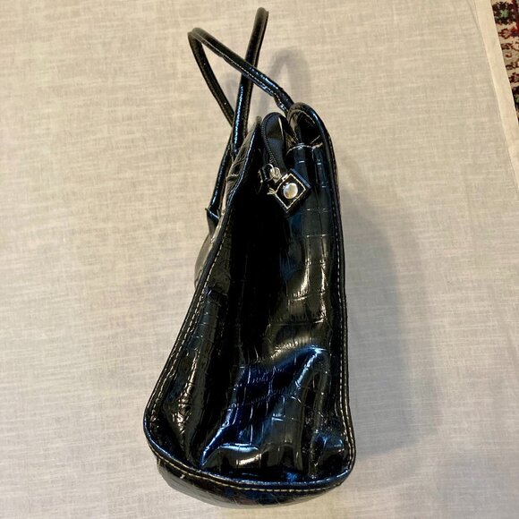 Great Condition, LG Patent Croc Embossed Tech Bag Satchel Tote - Picture 4 of 10